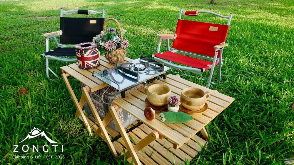 ZONGTI木製四層架 置物架 露營層架