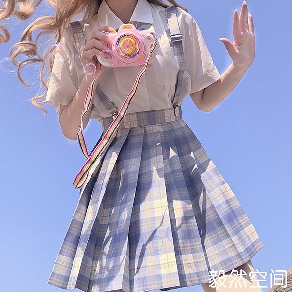 仙月姬中牌日系制服 冰淇淋格輪褶格裙 高腰正統JK格紋百摺裙夏季