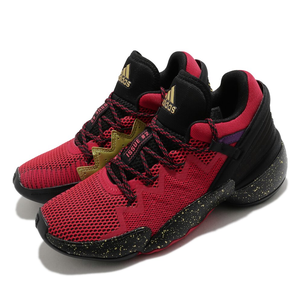 專業籃球鞋 參考童鞋�品牌:ADIDAS型號:FZ1426品名:D.O.N. ISSUE 2 J配色:黑色,紅色