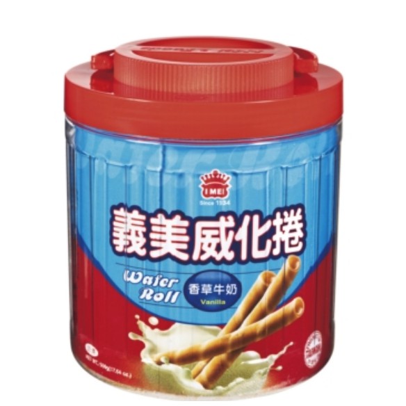 現貨-義美 香草牛奶/巧克力/擰檬威化捲桶500g**其他超便宜零嘴**快快查看 #激爆購大品客三灌/1組$99鱈魚香絲(大包)160g$49 蚵仔煎超值特大包 (315g/包)*1包$99玉米濃湯棒