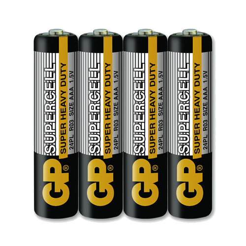 GP超霸 4號超級碳鋅電池(AAA) 4入 黑色