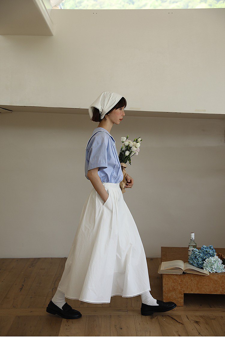 oddmaker純色半身裙女夏季高腰a字長裙子半裙中長款百搭顯瘦裙夏