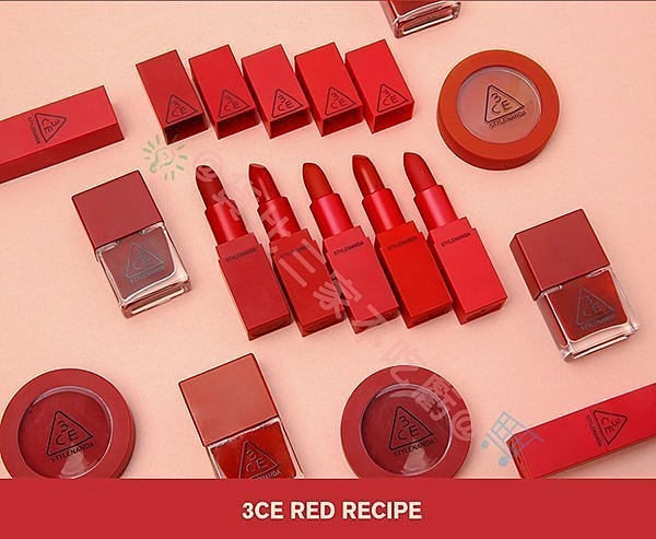 3CE 春夏新款 Red RECIPE系列 紅色系 紅玫瑰唇膏 乾燥玫瑰 唇膏 5色 紅色系顯色唇膏