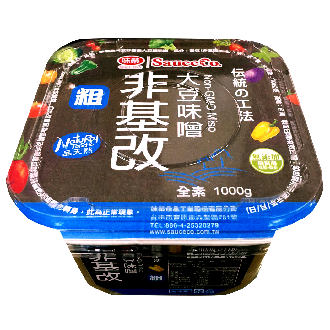 使用台灣在地稻米與美國非基改黃豆為原料，搭配味榮70年味噌純釀造工法經驗製作，自然發酵而成，醞釀出黃豆最原始的美味與營養，香醇濃郁。