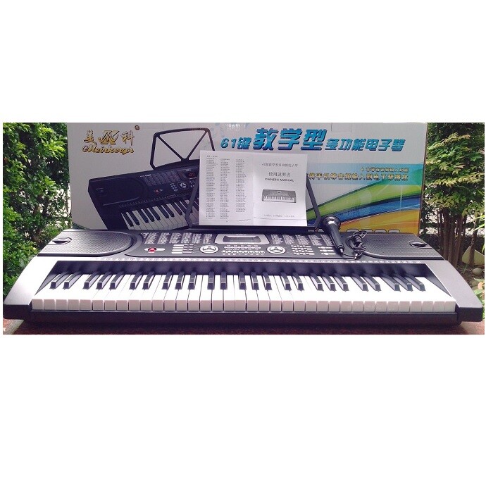 物品名稱 全新~美科學習型61鍵電子琴 (mk-2089) 物品的描述(特 色) led數碼顯示 255種音色255種節奏 12首示範曲鍵盤打擊樂8個面板打擊樂 主音量伴奏音量節奏速度調節 啟動/停止