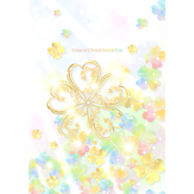 最高運気❤黄金＆パステル虹色クローバー