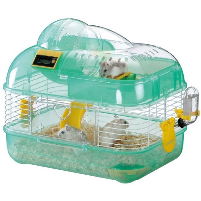 日本marukan可計時鼠鼠雙層遊戲屋mr-758(m/綠) 適合小型寵物鼠 滾球可當獨