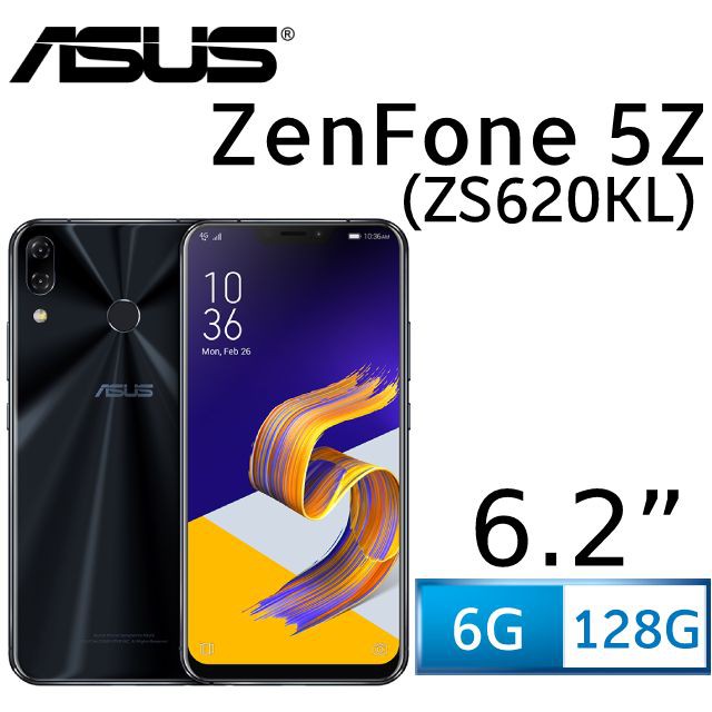 #請先詢問有無現貨品牌：ASUS型號：ZenFone 5Z ZS620KL配件：手機*1、充電線*1、耳機*1NCC：CCAI184G0030T0保固期：原廠保固一年★ 螢幕:6.2 吋 Full H