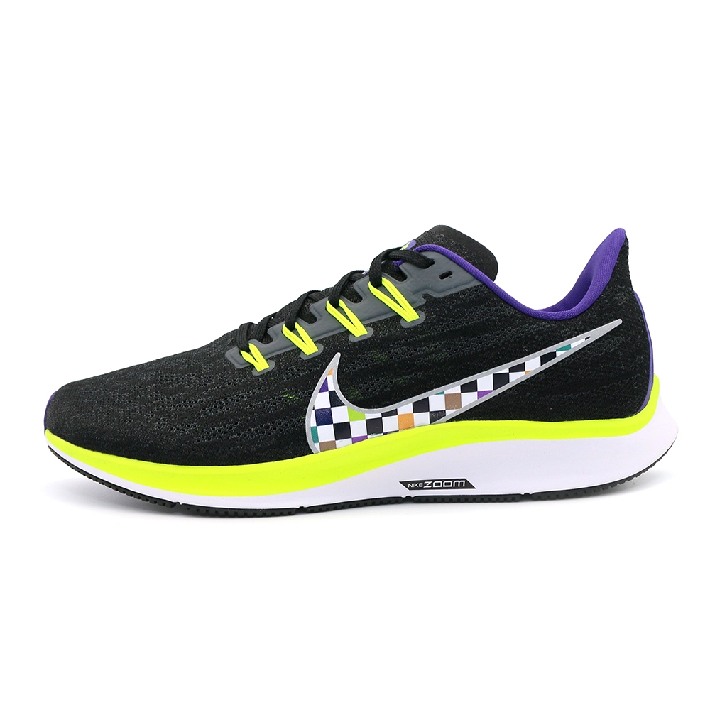 NIKE AIR ZOOM PEGASUS 36 男慢跑鞋-CQ4814071-黑皮革與合成皮革鞋面，經久耐穿泡棉中底，輕盈防震橡膠外底採用人型溝紋提升抓地力