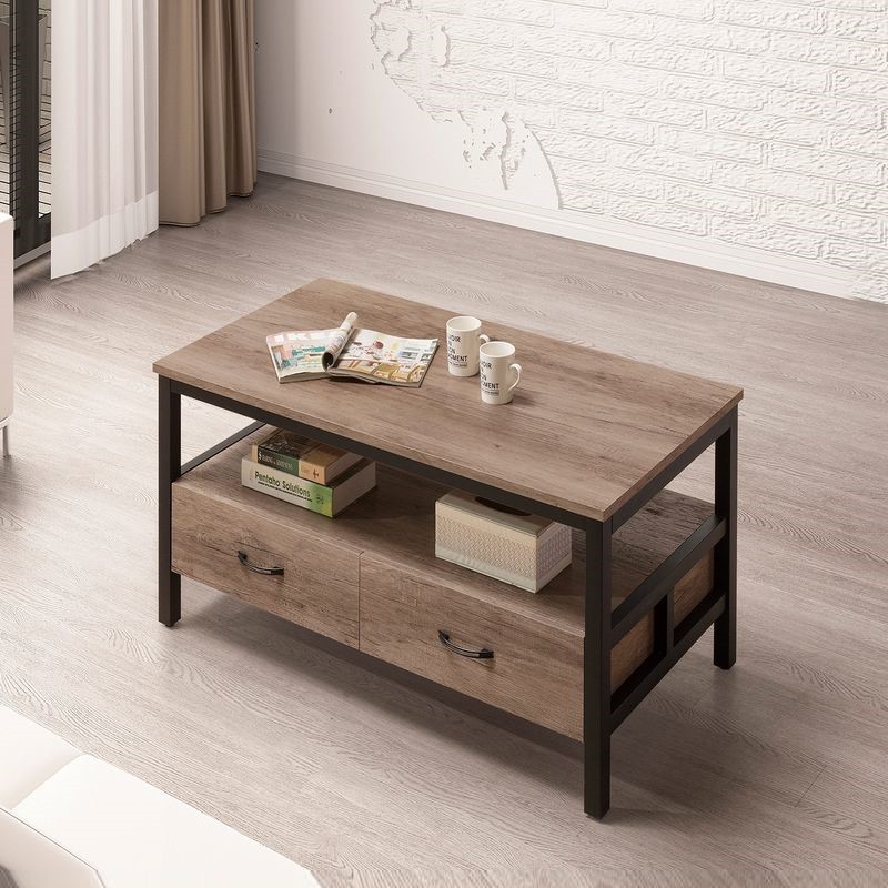 【GA426-4】 伊莎大茶几 寬120x深62x高48公分 $5,400【商品規格】＊木心板＊抽屜:高級鋼珠滑軌＊腳架:採用黑砂粉體烤漆五金架【是否需要組裝】＊需簡易組裝◎品築家具精心為您的起居環境