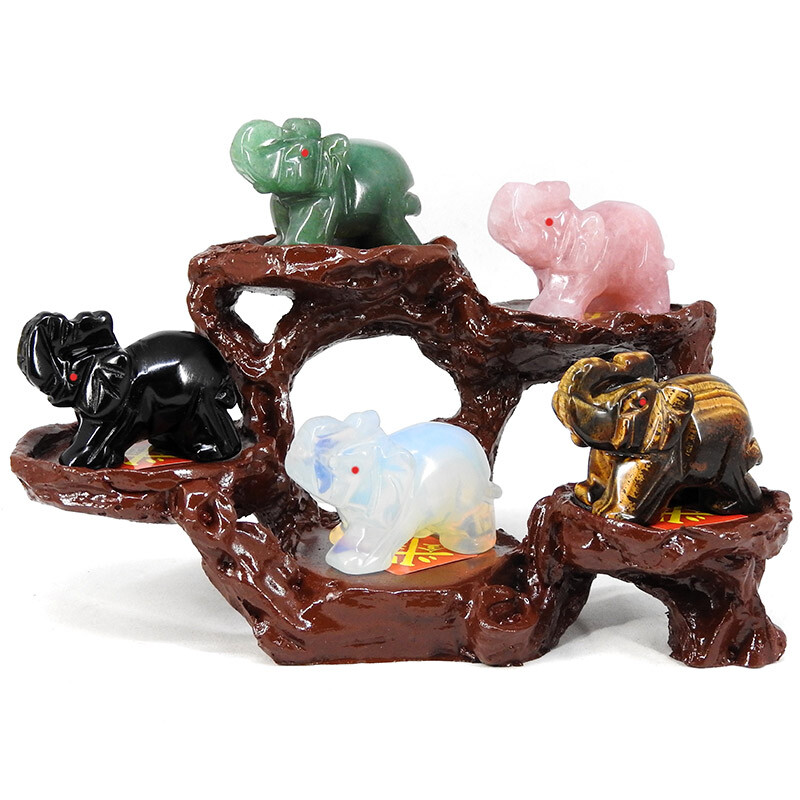 168開運坊五行系列五行水晶~綠東陵/粉水晶/虎眼石/蛋白石/黑曜石~象上發+底座開光/擇日