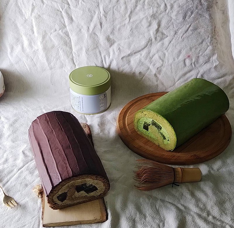 (預購商品) 2捲- 抹茶+焙茶蕨餅生乳捲