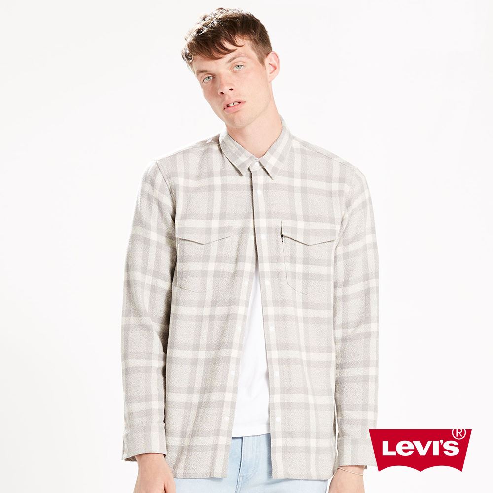 貨號：29566-0005levis 男款 格紋襯衫 / line8歐系簡約