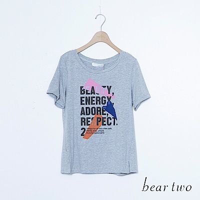 beartwo 雜誌標語英文字T恤上衣(三色)