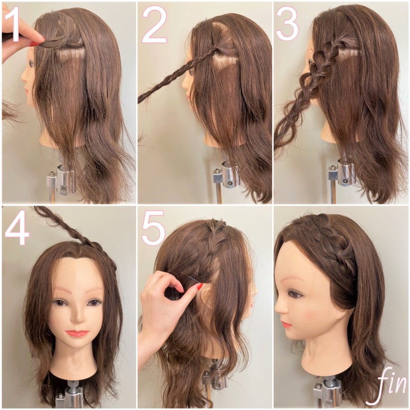 三つ編みカチューシャ でかわいさ全開 基本のやり方 ショート ロングのヘアカタログ