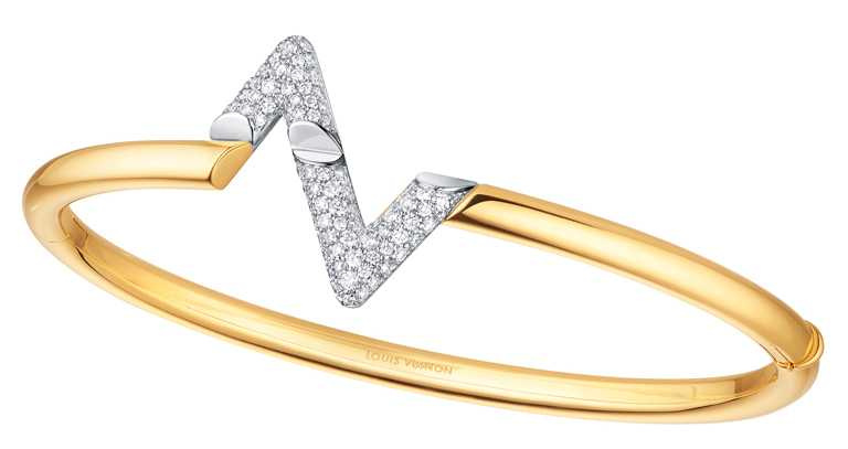 LOUIS VUITTON「LV VOLT系列」Upside Down黃金鑲鑽手鐲╱428,000元。（圖╱LOUIS VUITTON提供）