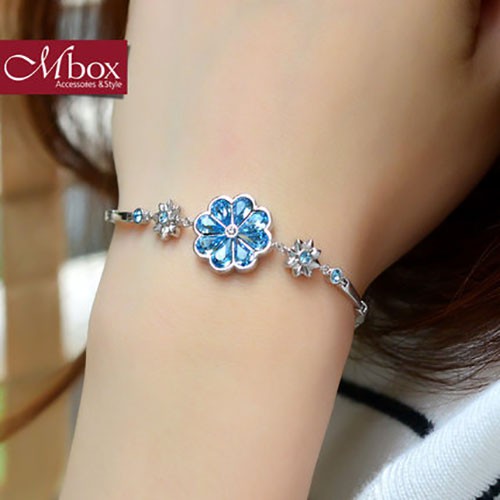 【Mbox手鍊 花語初上】韓版採用施華洛世奇元素水晶 情侶閨蜜手鍊