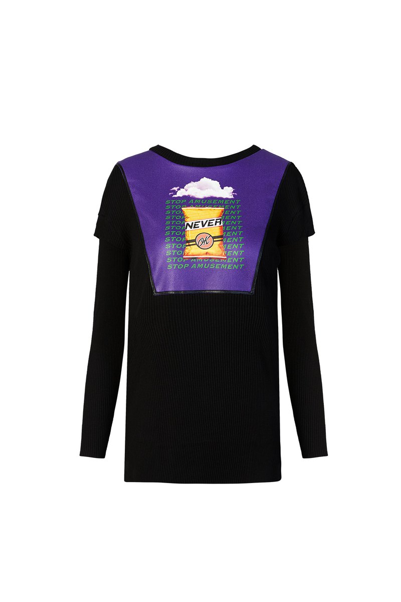 PINK SELFIE 餅乾羅紋上衣 *歐洲進口針織羅文布料 *比例修身版型 *塗鴉設計