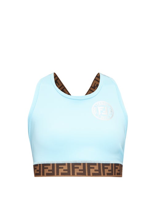 Fendi - Fendi's blue performance sports bra is created to align the label's classical elegance with 