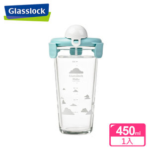 【Glasslock】悠遊玻璃隨行杯 450ml-雲朵