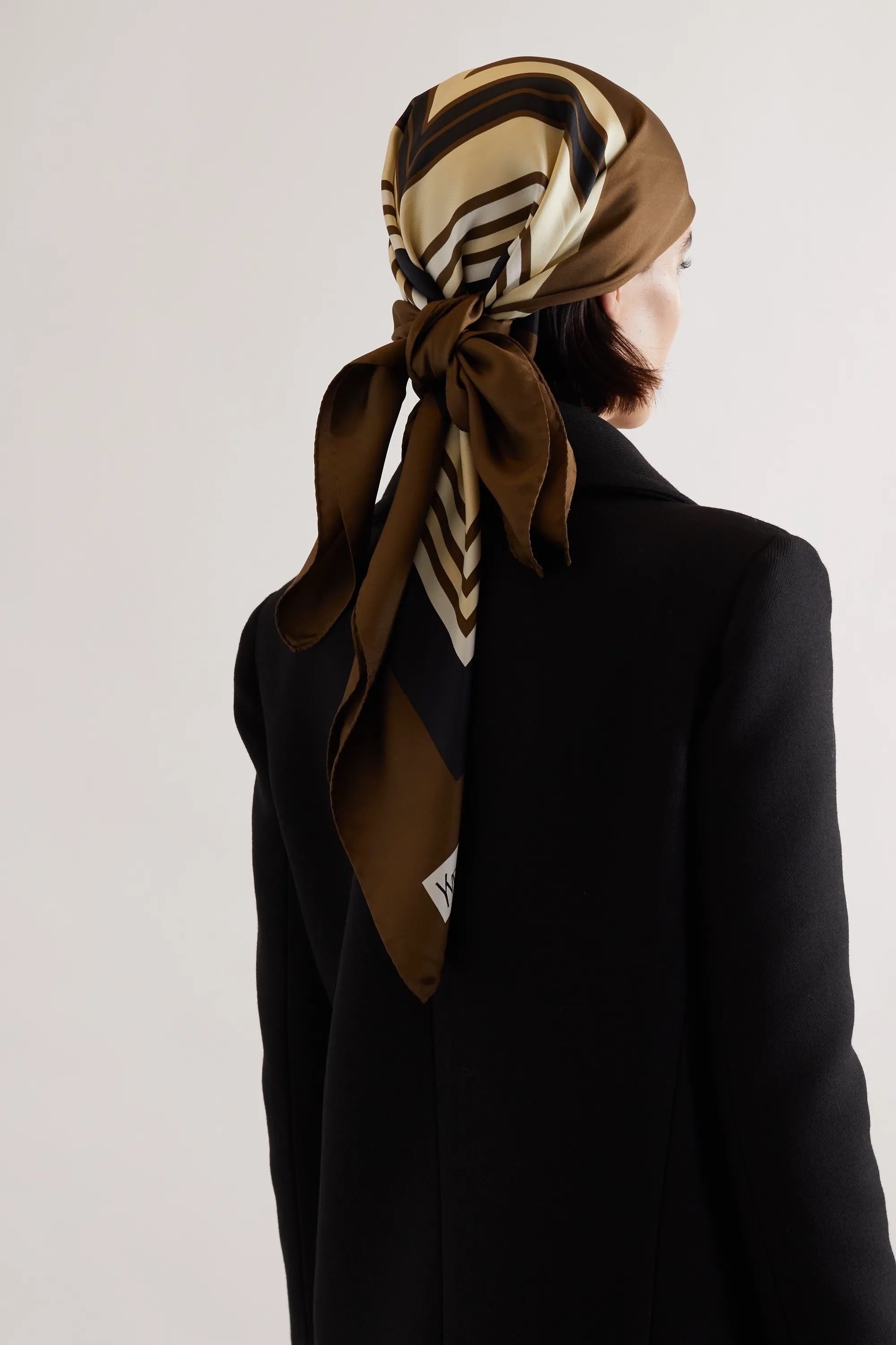 SAINT LAURENT 印花絲質斜紋布圍巾