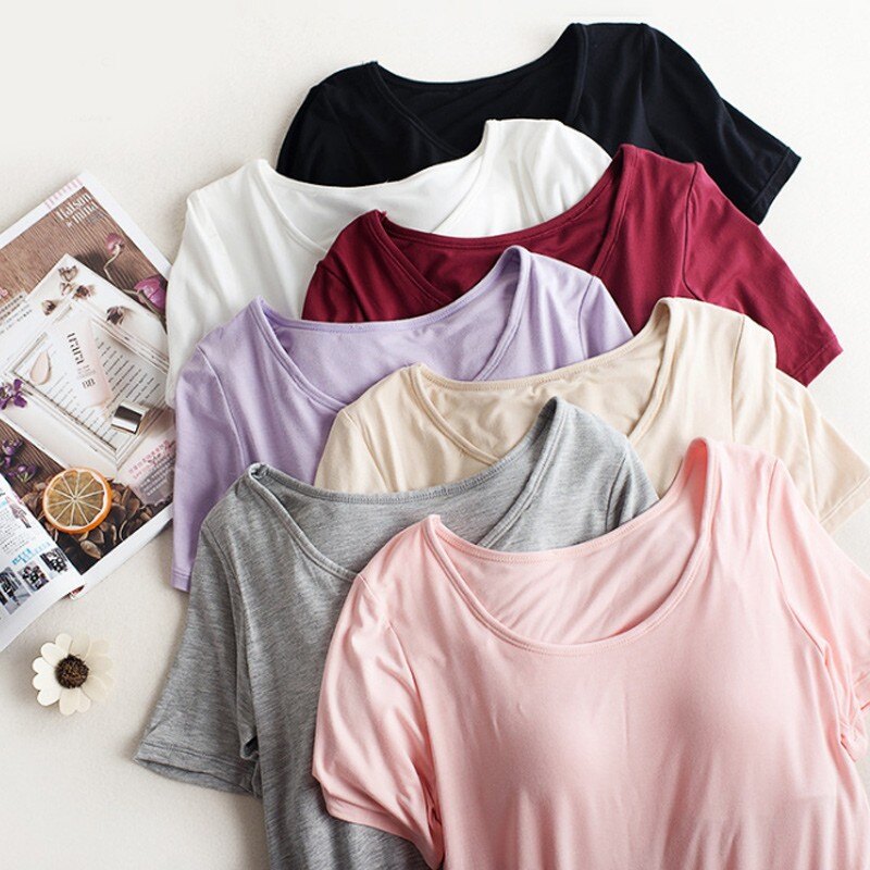 無痕無鋼圈胸墊一體式上衣