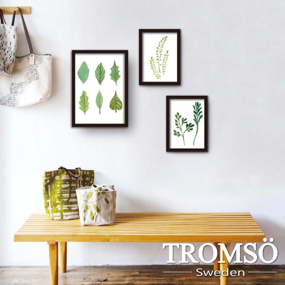 TROMSO風格黑爵海報相框牆三件組 綠葉森林