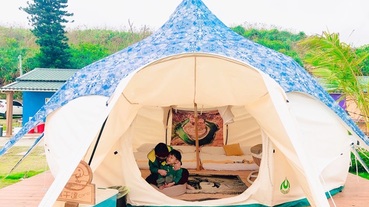 2020花蓮/花蓮露營/花蓮親子露營：踏浪星辰豪華露營Camp，體驗親子露營好選擇！有海景、沙坑、遊戲區，還有提供早餐的豪華帳篷。