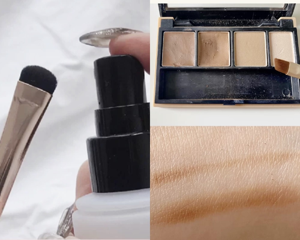 定妝噴霧用法4：眼線膠、眉膠濕用