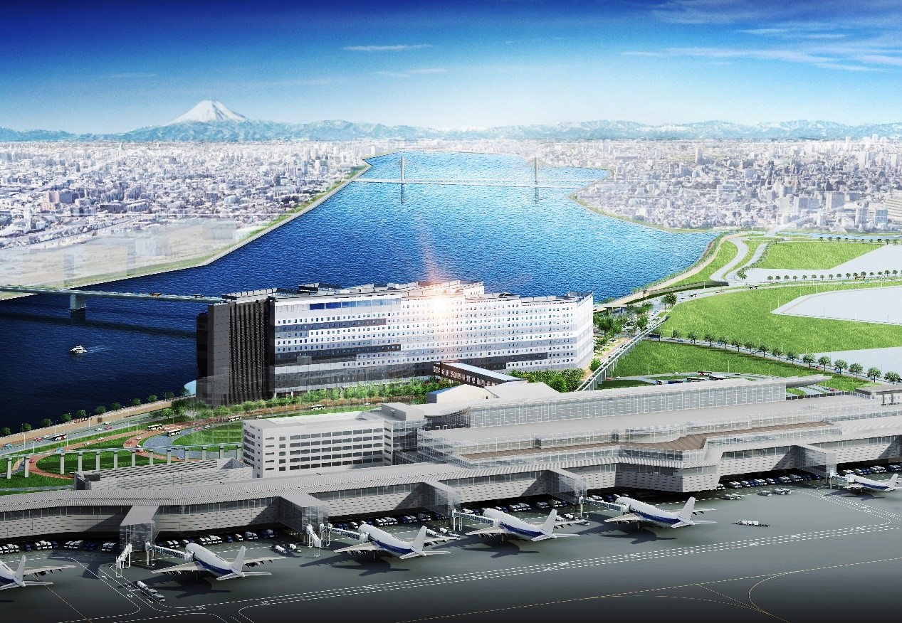 圖1：連結羽田機場的新複合式設施「HANEDA AIRPORT GARDEN」，興建全日本最大規模機場飯店，讓遊客在旅程上添增很大的便利性。（照片來源：ⒸSumitomo Fudosan Retail Management Co.,Ltd.）