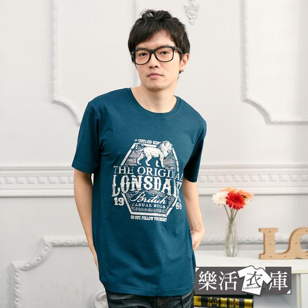 【TS1805】萬獸獅王棉質彈力休閒圓領短T(共二色)● 樂活衣庫