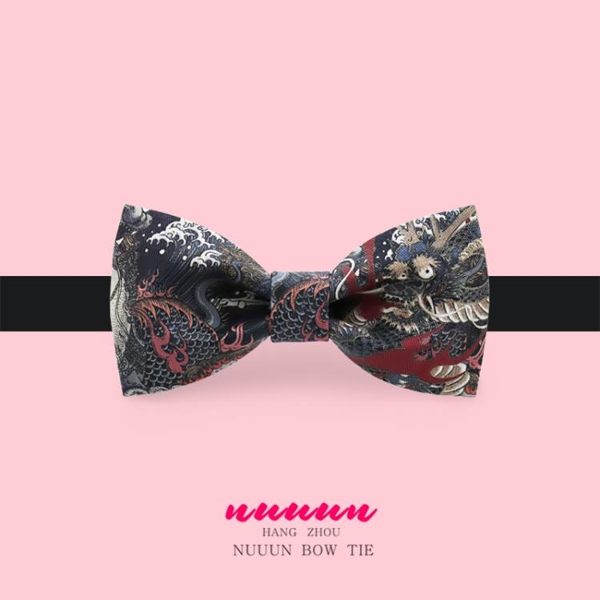 非設計布生活時尚ins風領結 蝴蝶結 新郎禮服正裝領結 浮世繪龍
