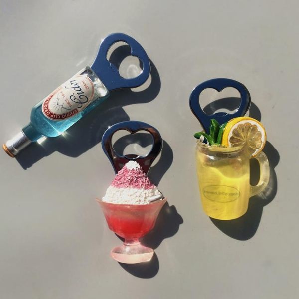 夏日水果冰淇淋啤酒開瓶器磁性貼 創意實用酒瓶瓶起子冰箱貼 磁貼