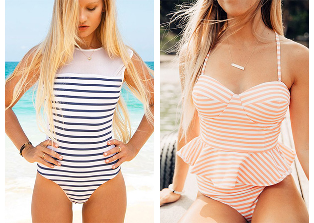 條紋泳裝