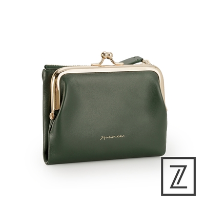 74盎司 FUFU 羊皮口金拉鍊中夾[LN-781-FU-W]墨綠