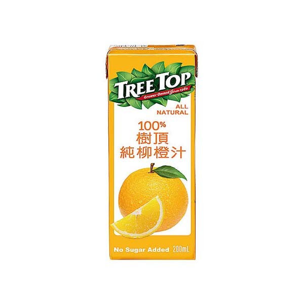 樹頂100%柳橙汁200ml*24瓶