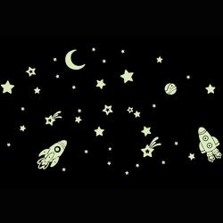 時尚壁貼 - 夜光太空火箭