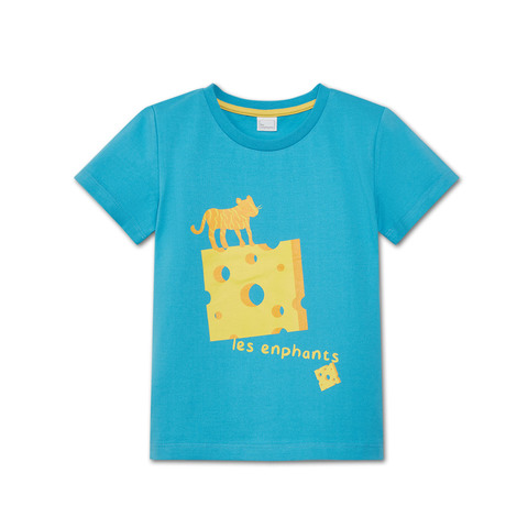 【EASY輕鬆系列】麗嬰房 小小美食家短袖上衣-藍色 (76cm~130cm)