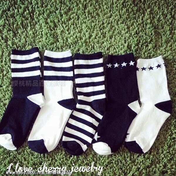 元素星星條紋中統襪 襪子