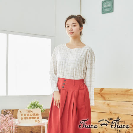 【Tiara Tiara】百貨同步 自然風玫瑰小花後開襟長袖上衣(白/藍/黃)