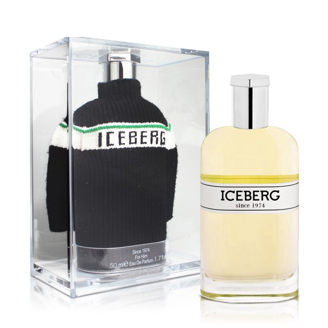 眼鏡，手錶，桌布和香水。◆產品介紹◆時尚伴侶系列，向品牌最純粹流行元素致敬1974年，冰山(Iceberg) 時裝最早的創意是創造既適合運動穿著又時尚的明亮色彩針織系，為了再次喚起香氛愛好者，對於IC