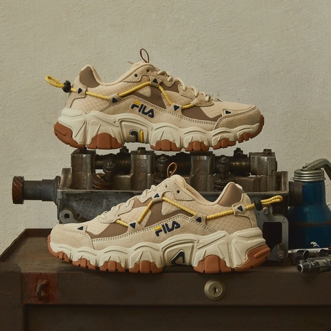 FILA FLUID 中性運動鞋-奶茶 4-C619V-926