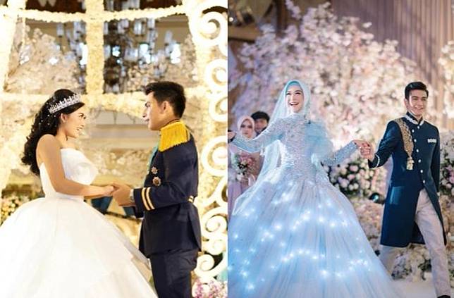 Pernikahan Artis Berkonsep Negeri Dongeng. (Instagram/rachelvennya/riaricis1797)