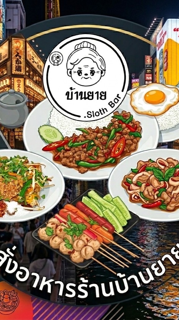 สั่งอาหารร้านบ้านยาย.Sloth Bar