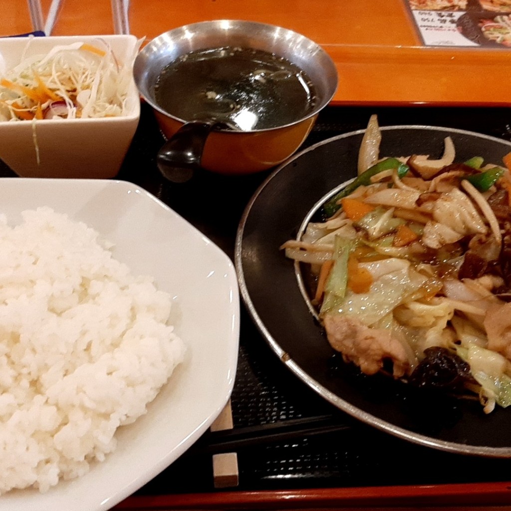 ユーザーが投稿した肉野菜炒め定食の写真 - 実際訪問したユーザーが直接撮影して投稿した渋谷中華料理味の店 錦 渋谷2号店の写真
