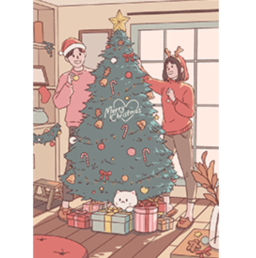 cute couple: merry christmas