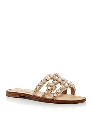 Sam Edelman Women's Bay Pearl Embellished Slide Sandals