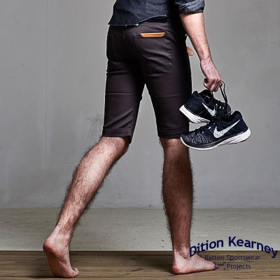 DITION 韓系SKINNY鋼印ST合身工作褲 彈力短褲 飛線跑鞋