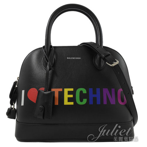 茱麗葉精品【全新現貨】BALENCIAGA 巴黎世家 550645 小牛皮手提附鎖組兩用包.黑