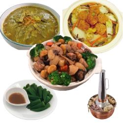 ◎一.由五星主廚簡鳴鴻技術指導研發製作br二.道道都是功夫大菜br三.四菜一湯，約4-6人份|◎|◎主商品：酸菜白肉鍋1200g(固形量280公克)*1+咖哩豬肉條1000g(固形量500公克)*1+